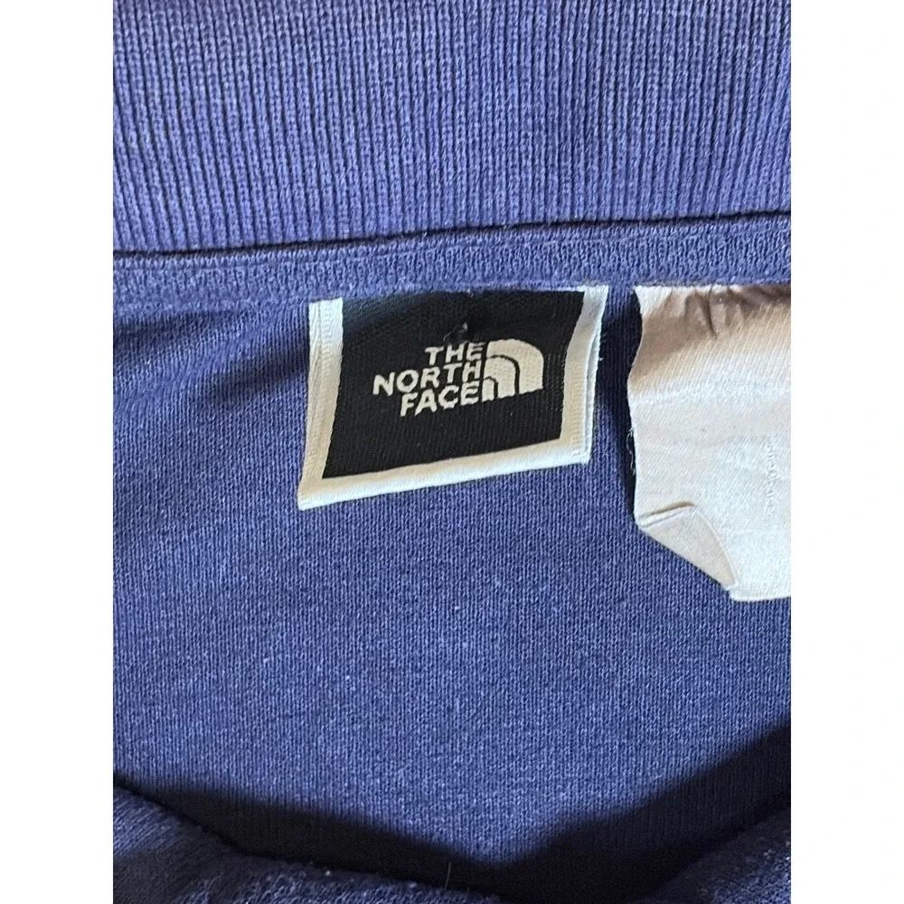 The North Face Vintage Mens Polo Shirt Short Sleeve Navy Blue Embroidered XL
